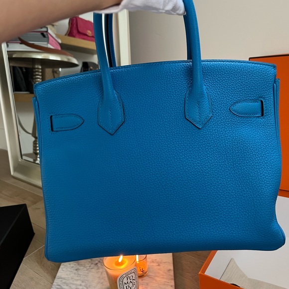 100% authentic Hermes birkin 30 blue hydra togo GHW - Picture 7 of 15